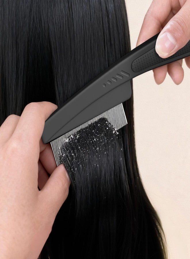 EHBELIF Dandruff Comb 2PC Upgraded Fine Tooth Scalp Detox Comb Lice for Women, Men & Kids Scalp Detoxing, Sweep & Massage Hair Brush Tool with Elegant Box for Hair Care (Pink) - Image 3